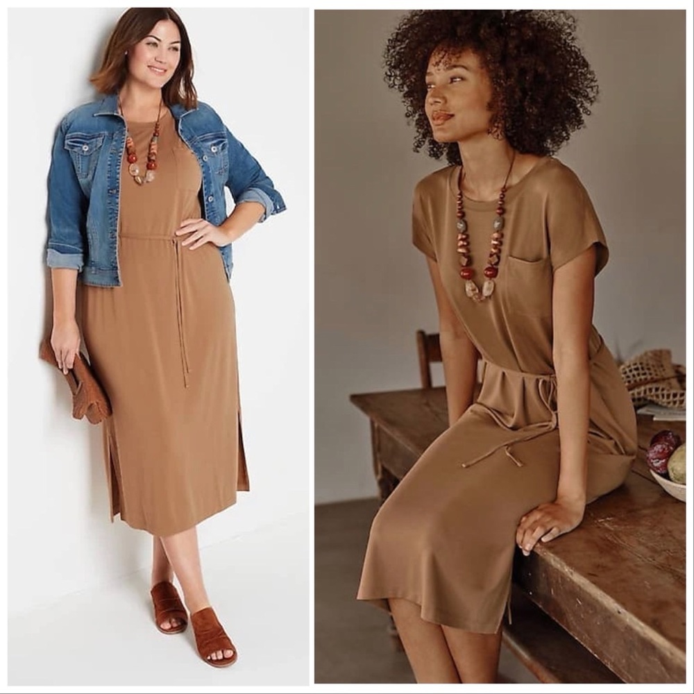 J. Jill Casual-Luxe T-Shirt Maxi Dress in Tigers Eye